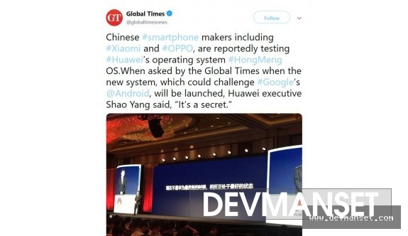 Huawei şirketine ait işletim sisteminin testlerine başlandı